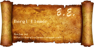 Bergl Elemér névjegykártya