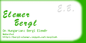 elemer bergl business card